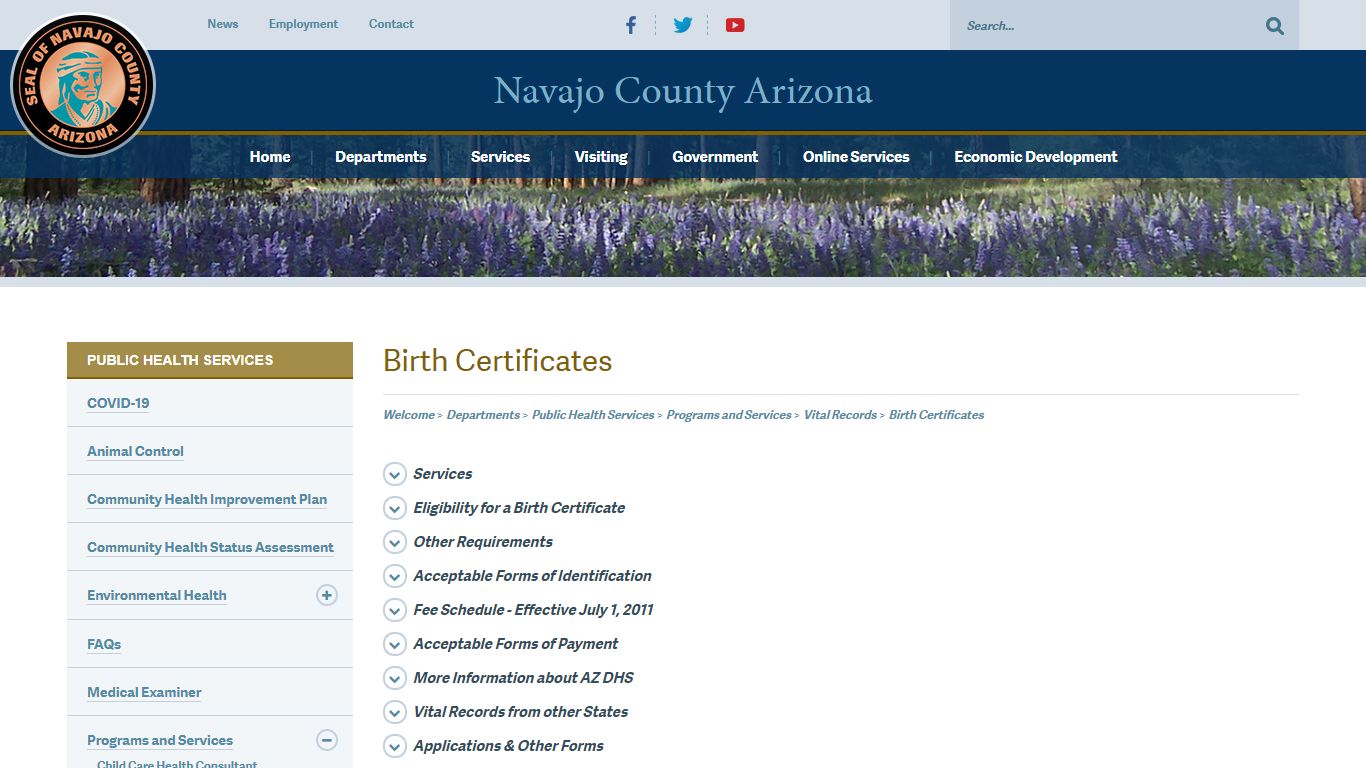 Birth Certificates - Navajo County Arizona Government